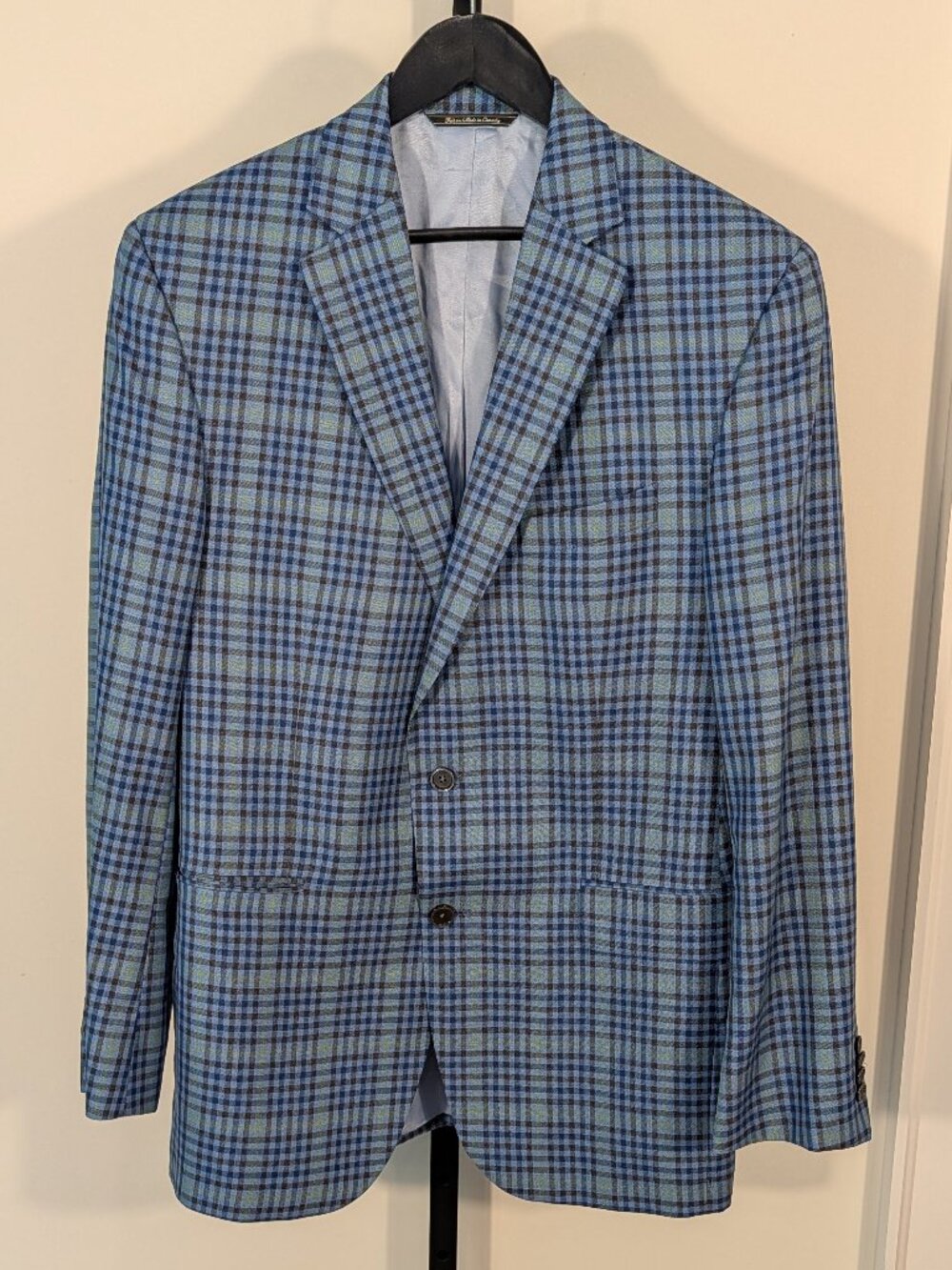 Jack Victor Carlo Barbera Wool Silk Plaid Blazer | Oversized Boyfriend Style